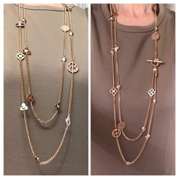 ⚡️LightningSale⚡️HTF🌟HENRI BENDEL Double Strand Toggle Necklace - Rose Goldtone - Picture 5 of 9